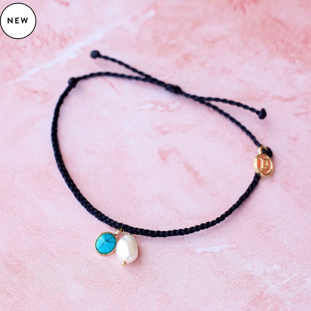 BRAND NEW - Pura Vida PEARL & TURQUOISE CHARM BRACELET